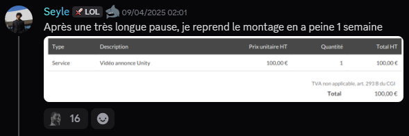 Seyle reprend le montage vidéo après une longue pause et facture sa première vidéo annonce Unity à 100€ HT en à peine une semaine.